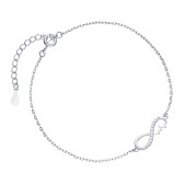 Bratara argint cu infinit si pietre Heartbeat DiAmanti Z1918BR_W-DIA